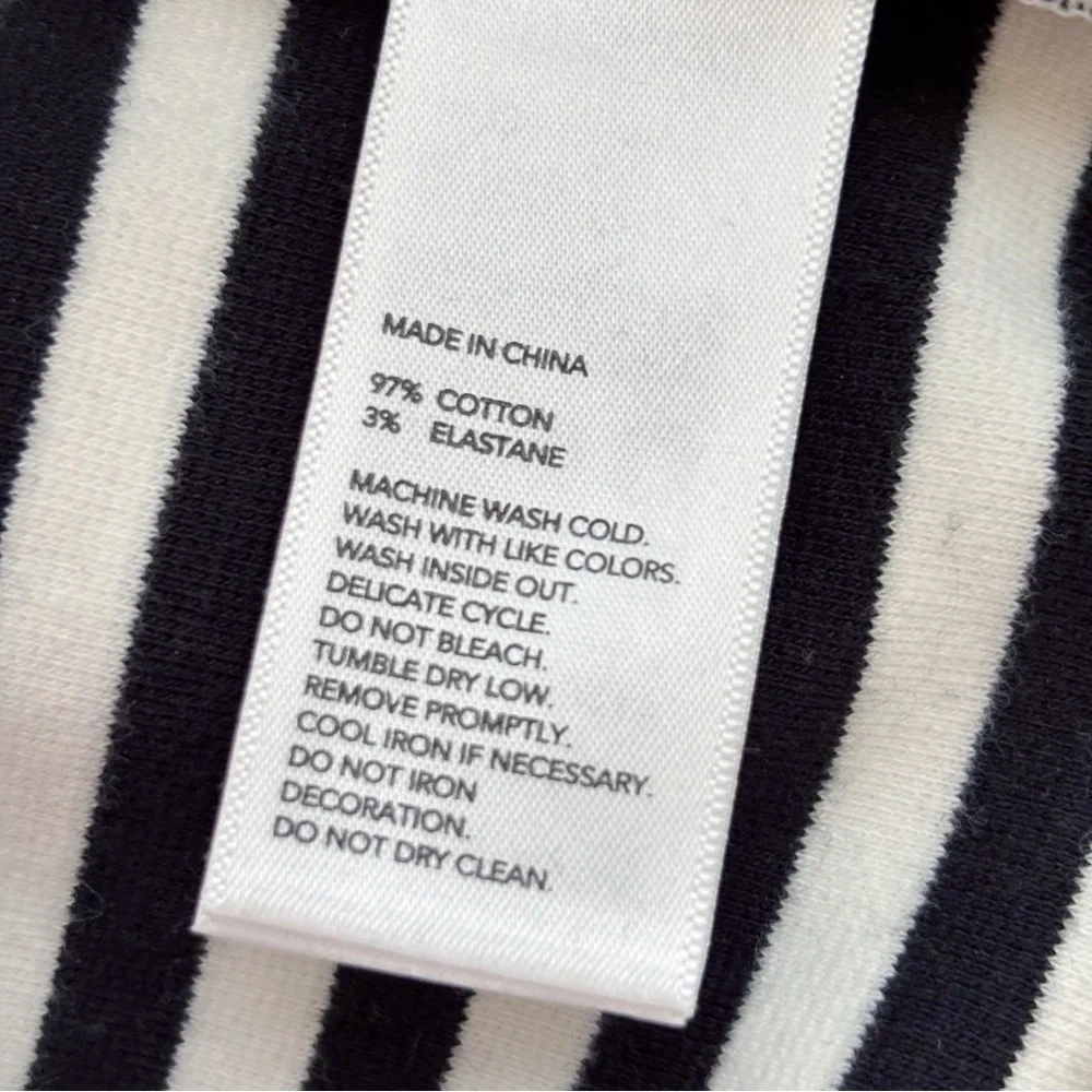Kate Spade Black & White Striped Ponte Knit Dress Medium NEW NWT